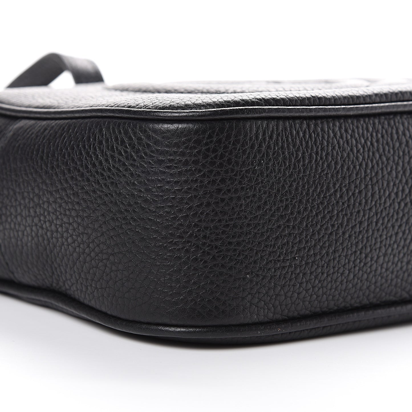 Pebbled Calfskin Small Soho Disco Bag Black