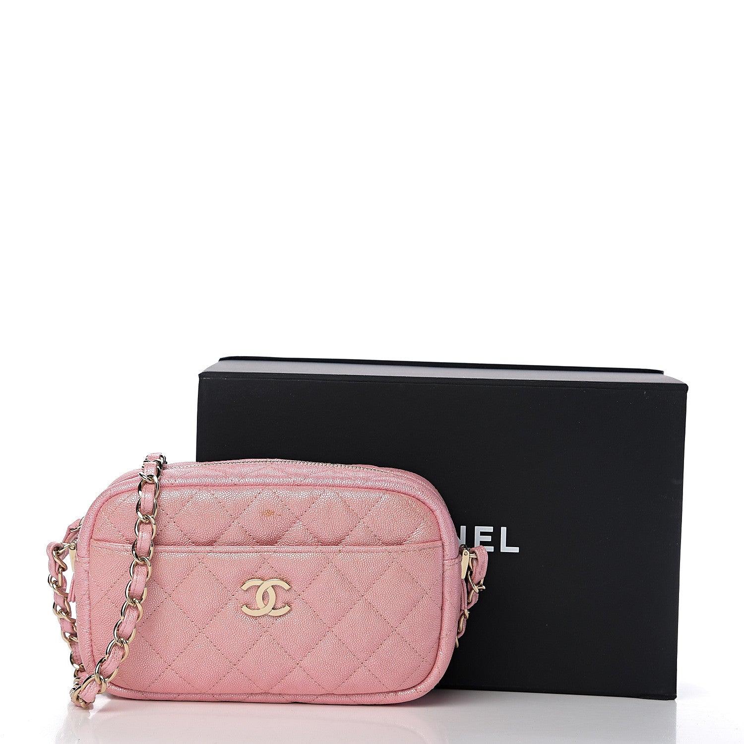 Chanel Iridescent Caviar Quilted Small Timeless Camera Case Pink 11 of 11