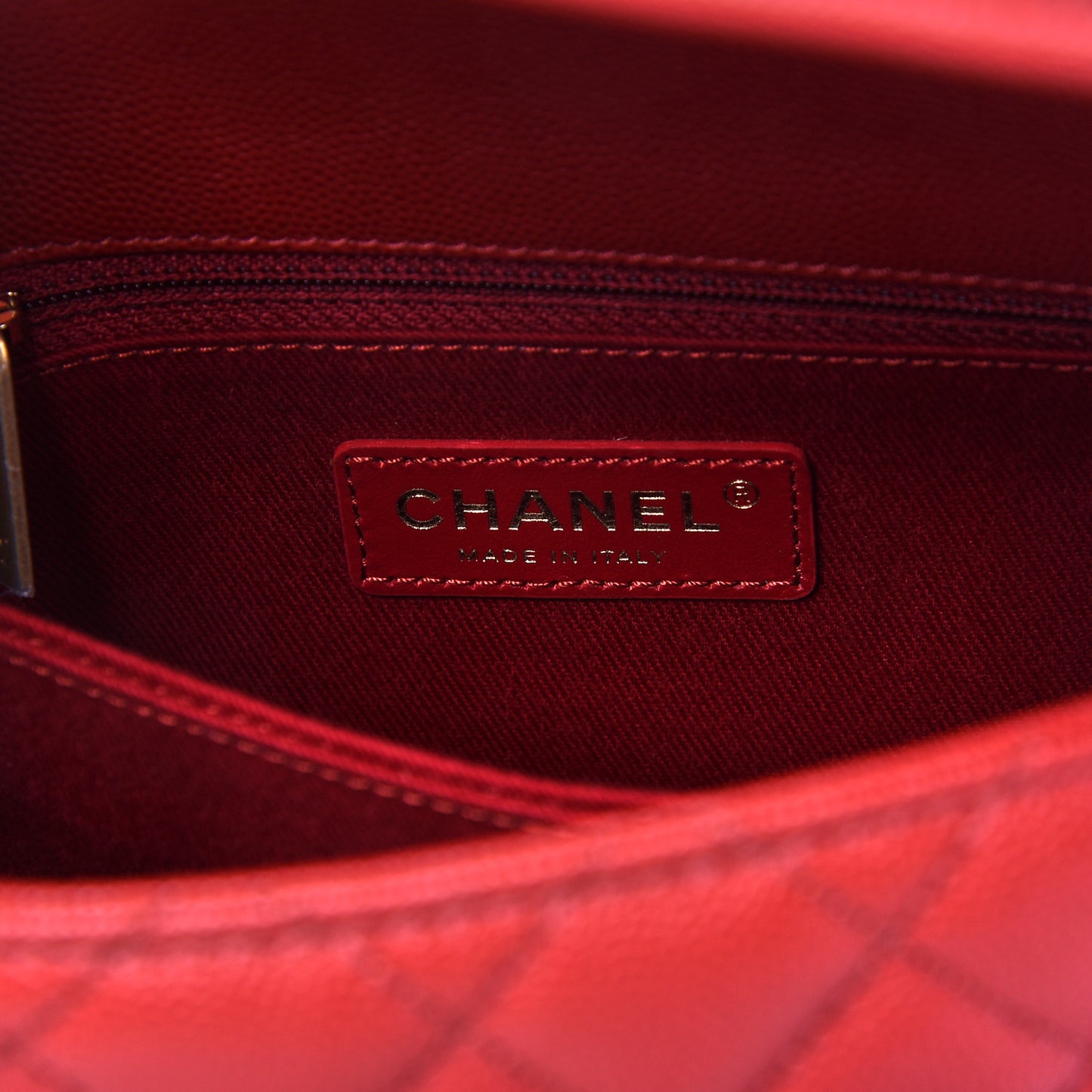 Caviar Lizard Embossed Quilted Mini Coco Handle Flap Red