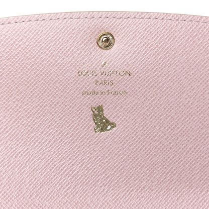 Louis Vuitton Damier Azur Emilie Wallet Rose Ballerine 8 of 9