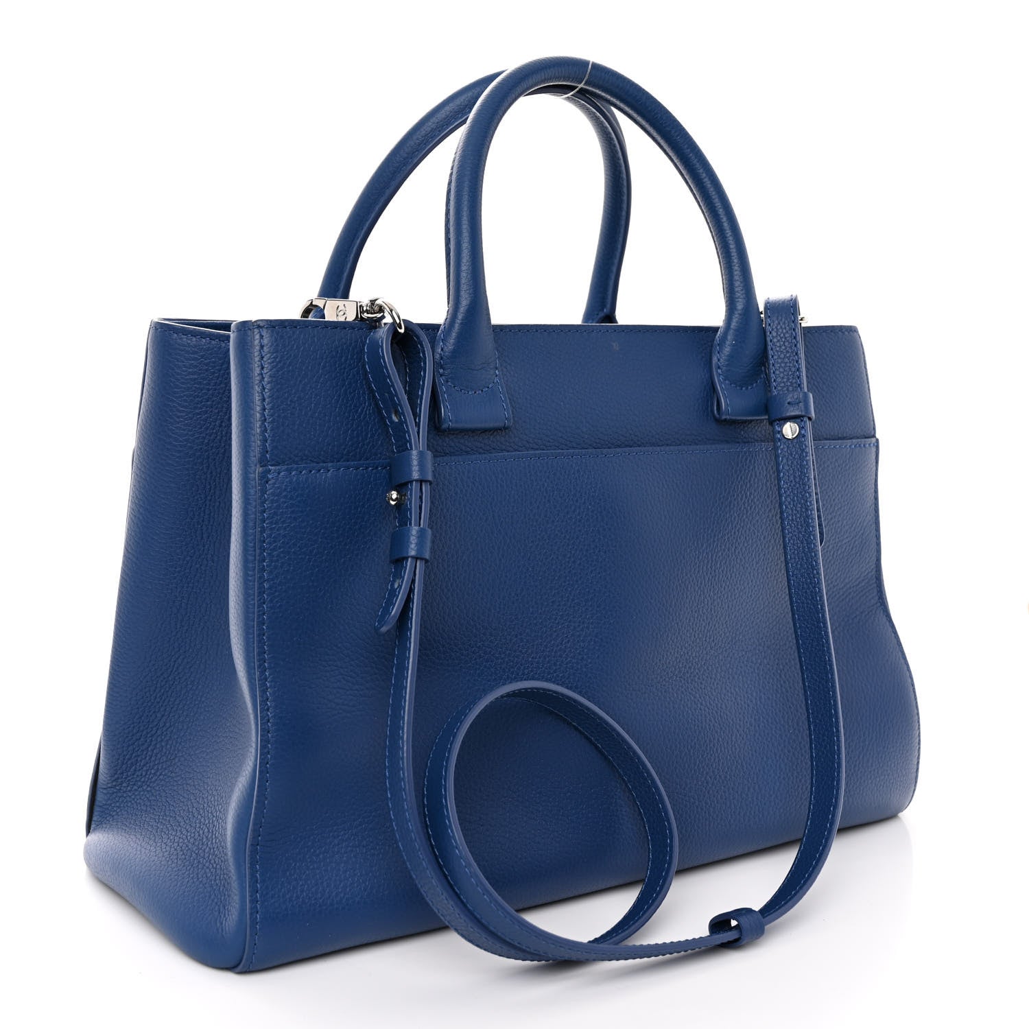 Chanel Grained Calfskin Small Neo Executive Shopper Tote Blue 3 of 9