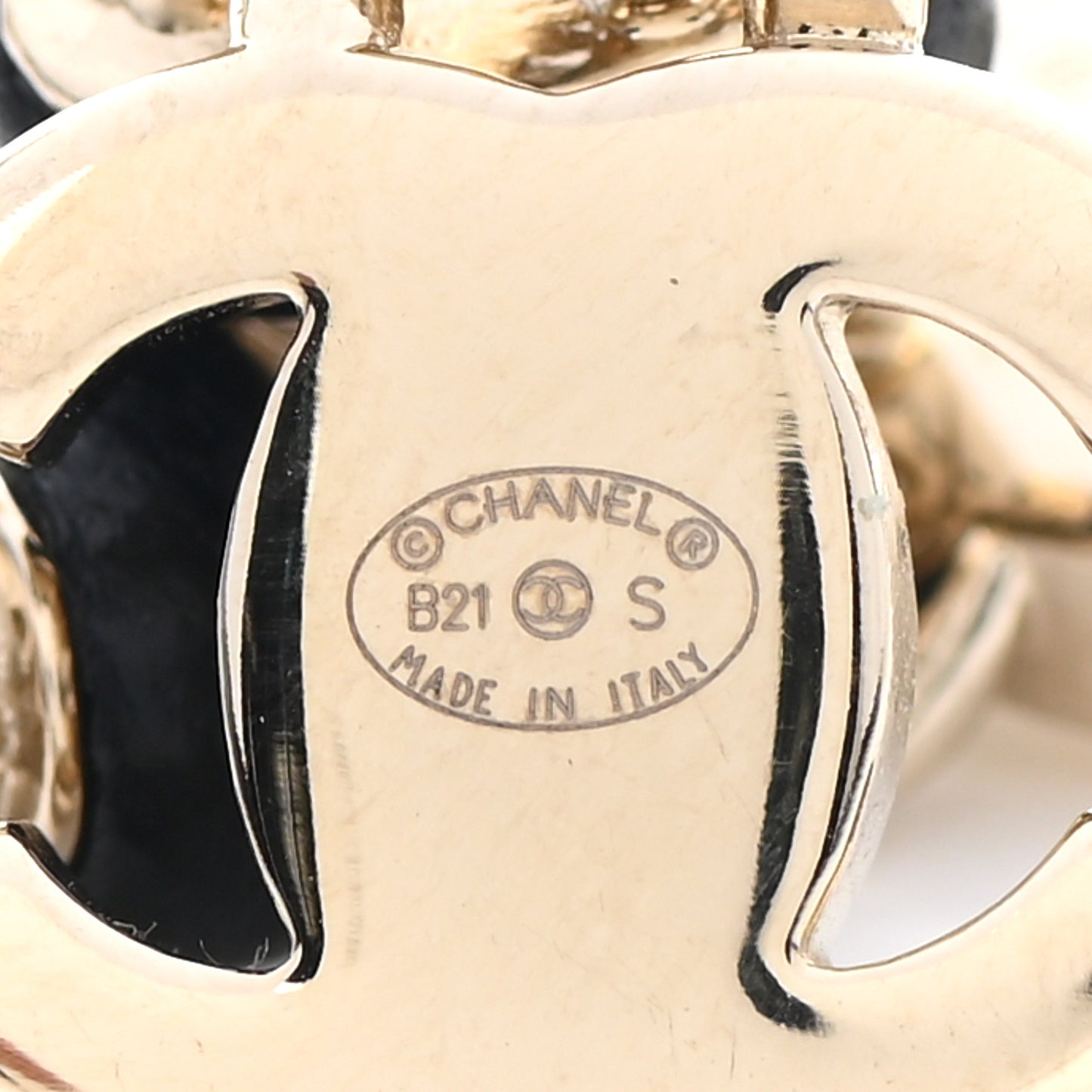 Lambskin CC Turnlock Drop Earrings Gold Black