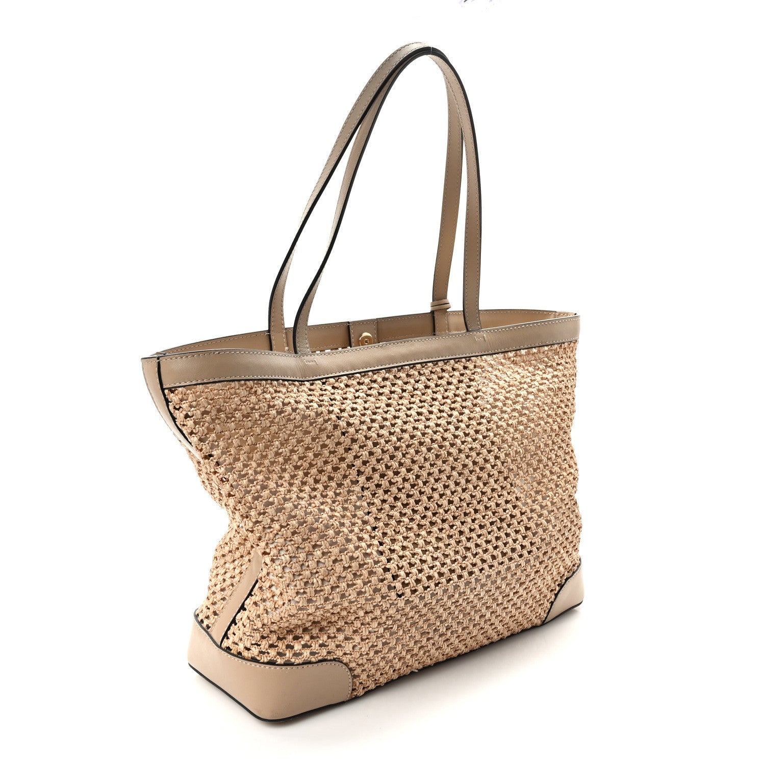 Jimmy Choo Straw Nine2Five East West Tote Barely 3 of 13