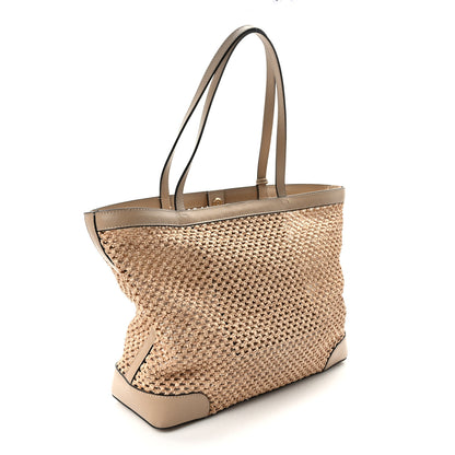 Jimmy Choo Straw Nine2Five East West Tote Barely 3 of 13