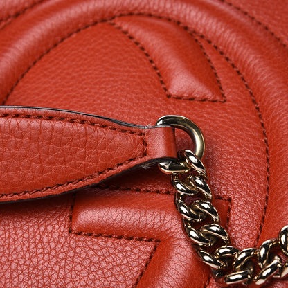 Gucci Pebbled Calfskin Medium Soho Chain Shoulder Bag Sun Orange 16 of 18