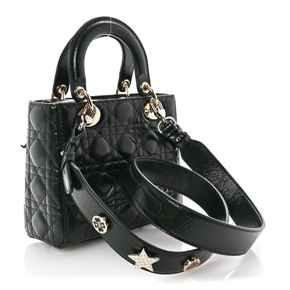 Christian Dior Crinkled Patent Cannage Small Lucky Badges My Lady Dior Dark Green 3 of 9