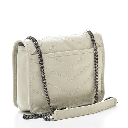 Saint Laurent Crinkled Calfskin Matelasse Monogram Niki Chain Wallet Crema Soft 3 of 11