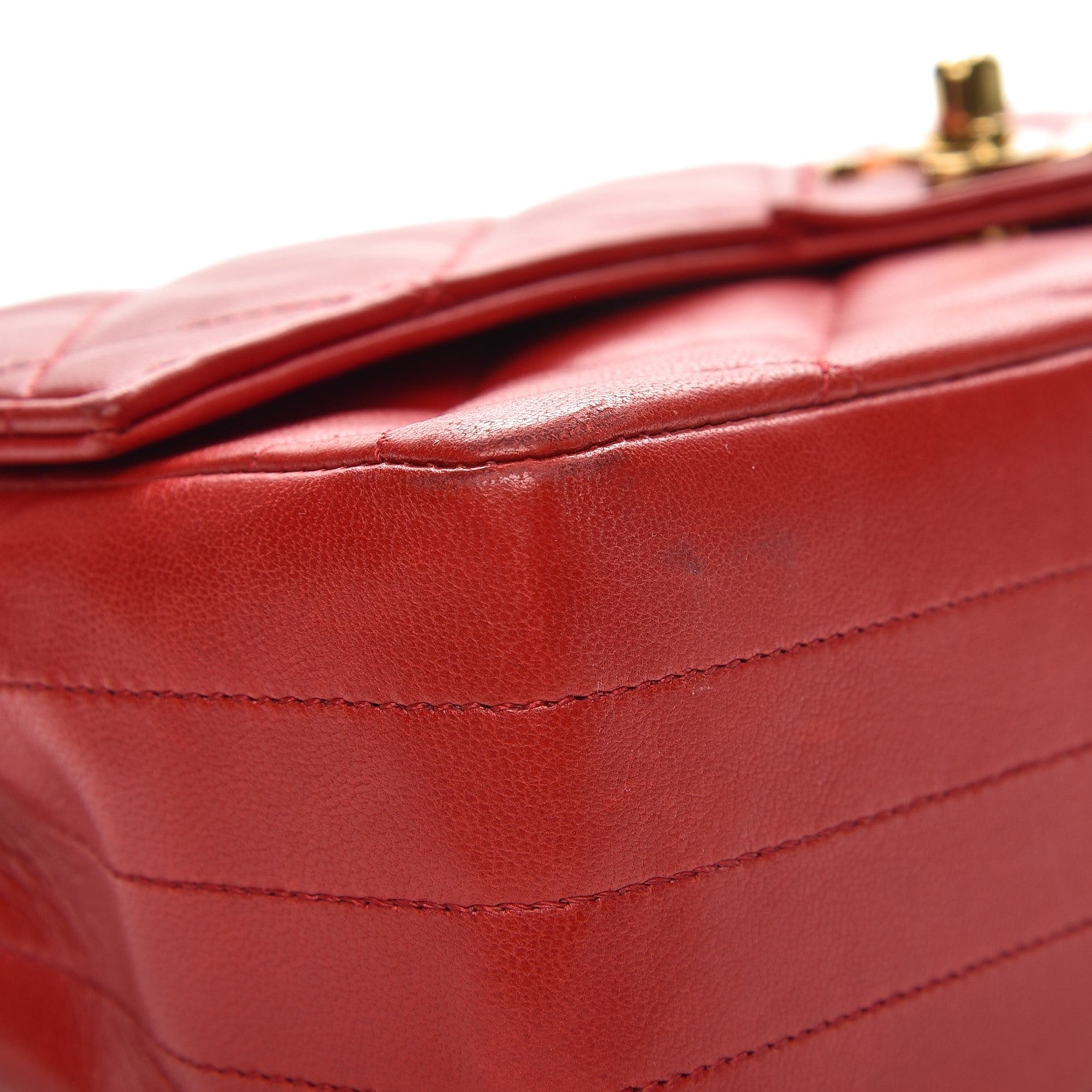 Chanel Lambskin Quilted Medium Single Flap Red 10 of 14