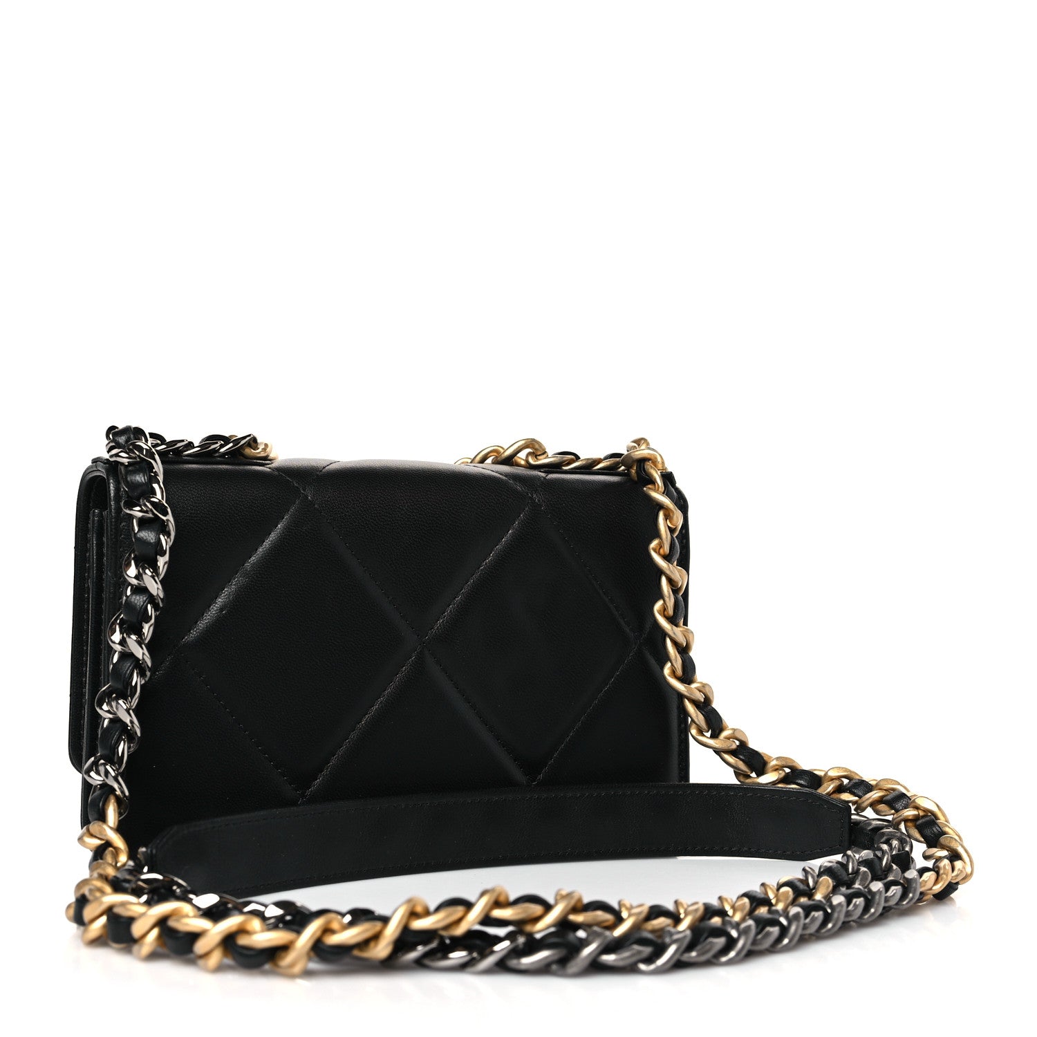 Chanel Lambskin Quilted Chanel 19 Wallet On Chain WOC Black 3 of 10