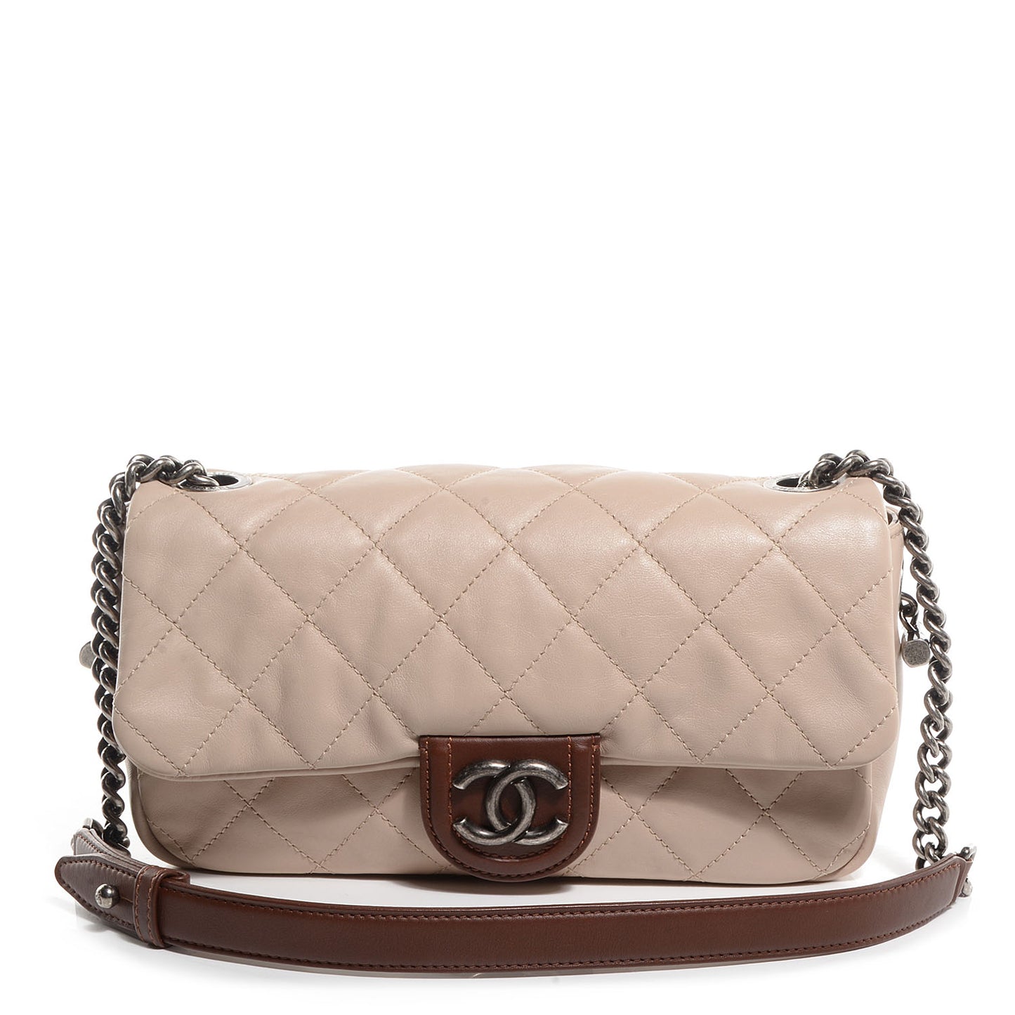 Calfskin Country Chic Flap Ecru Brown