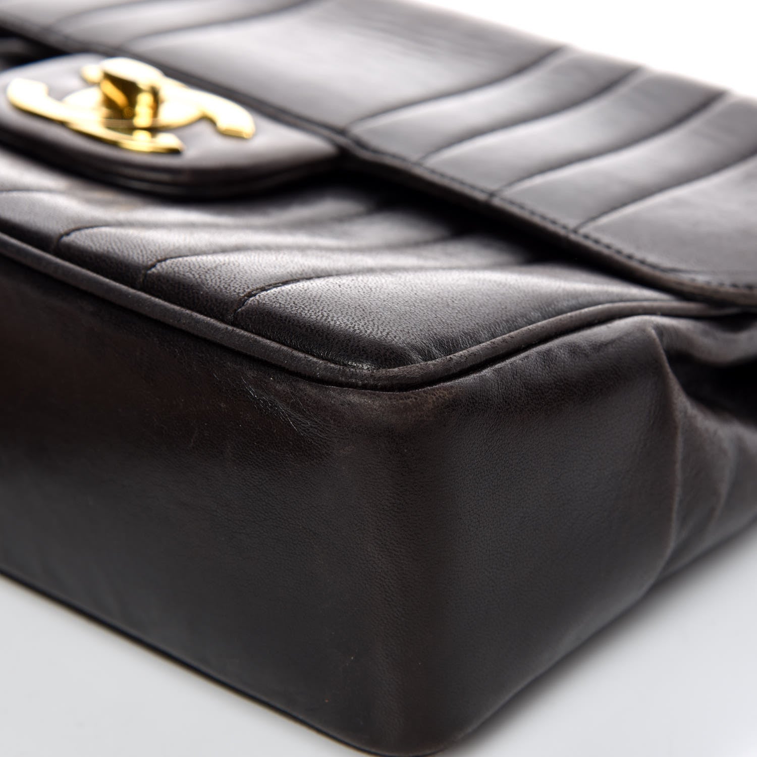 Chanel Lambskin Vertical Quilt Jumbo Single Flap Black 6 of 21