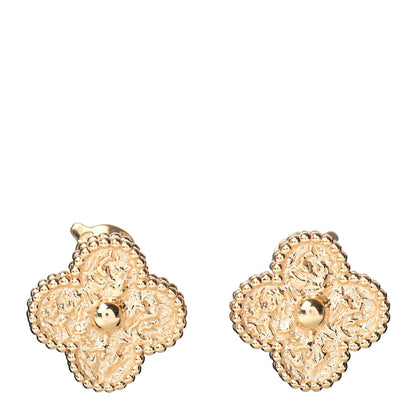 Van Cleef & Arpels 18K Yellow Gold Vintage Alhambra Earrings 1 of 6