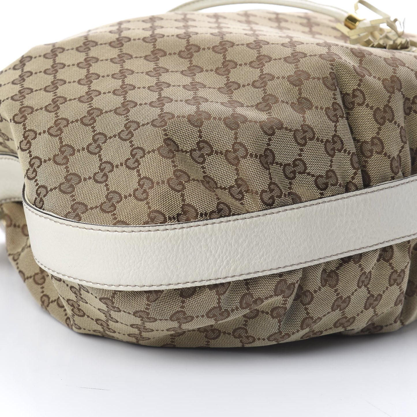 Monogram Medium Interlocking Icon Shoulder Bag White