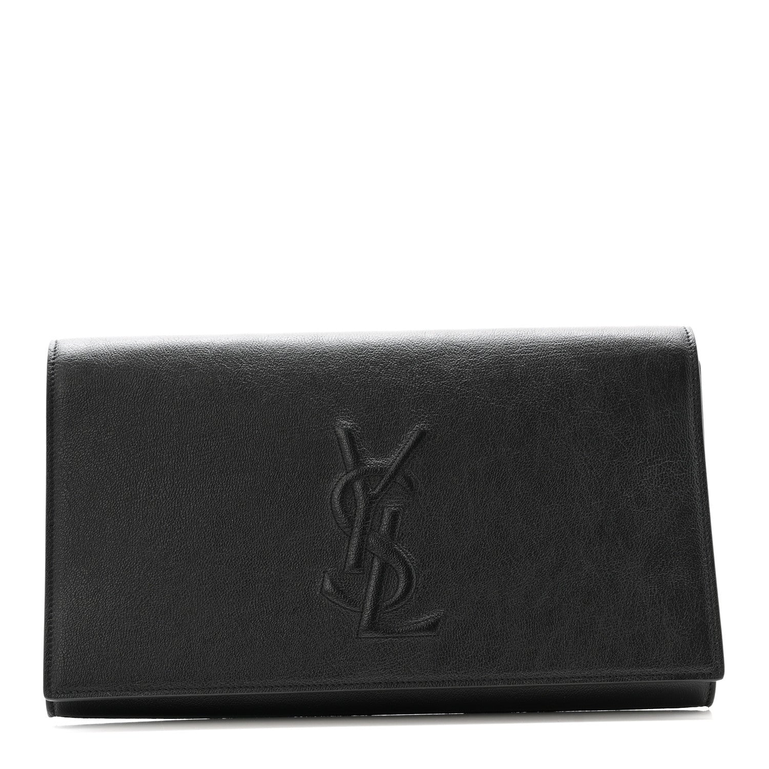 Saint Laurent Calfskin Monogram Large Belle De Jour Clutch Black 1 of 10