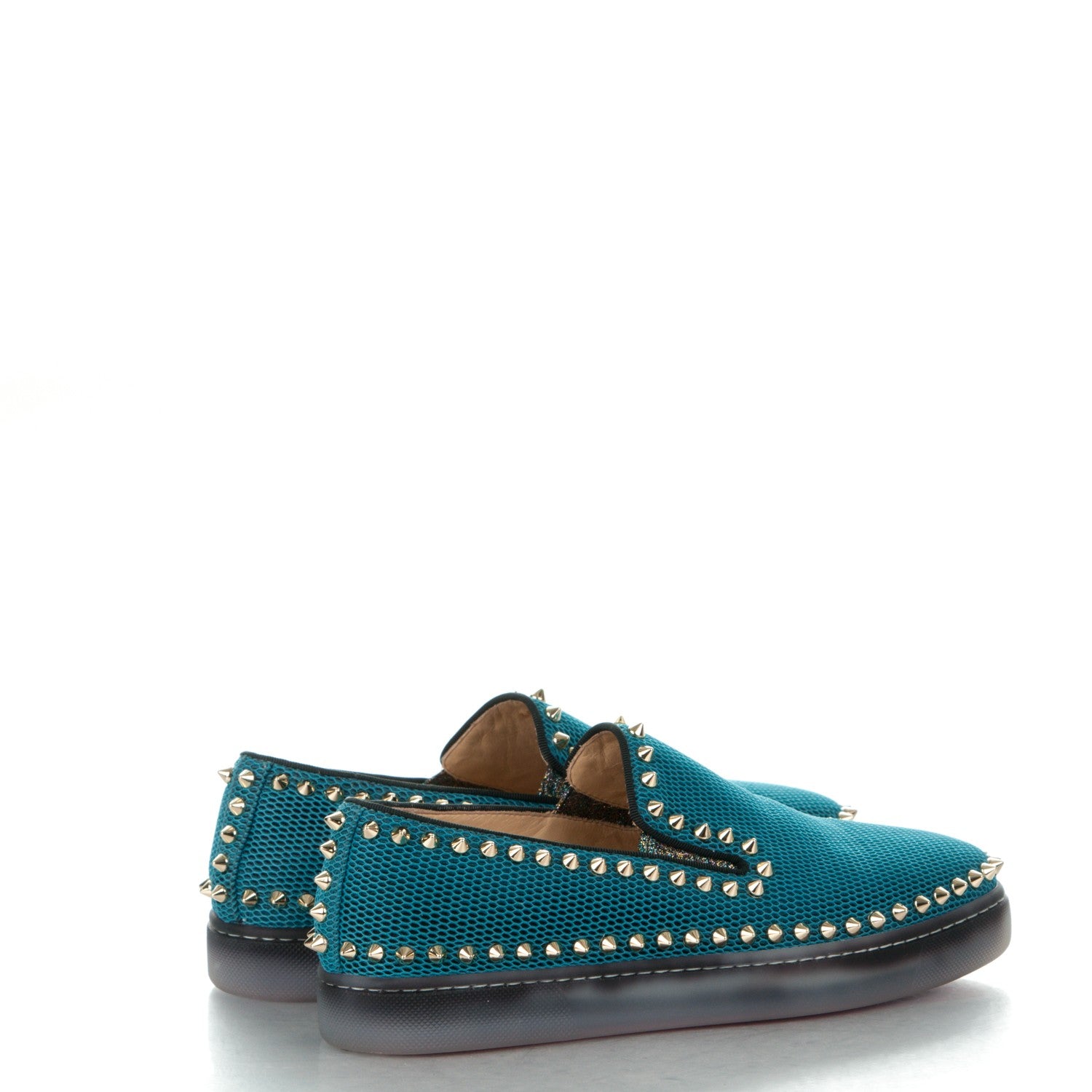 Christian Louboutin Technobee Pik Boat Flats 38 Ocean Light Gold 4 of 8