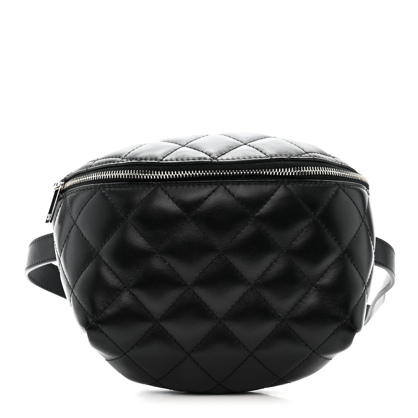 Lambskin Quilted Waist Belt Bag Black