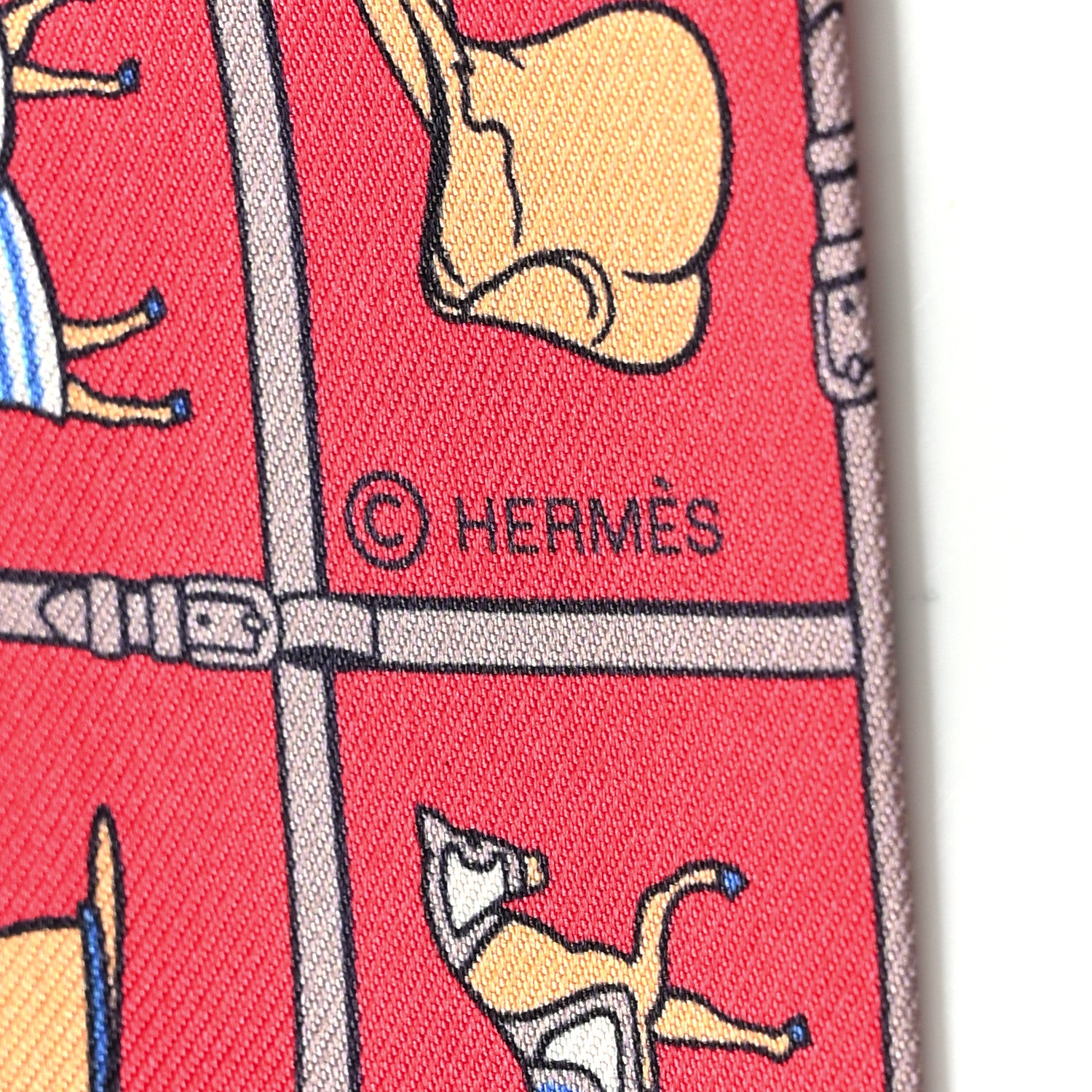 Hermes Silk Couvertures Et Tenues Twilly Grenadine Camel Bleu 3 of 4