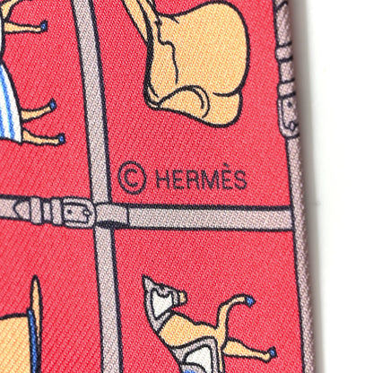 Hermes Silk Couvertures Et Tenues Twilly Grenadine Camel Bleu 3 of 4