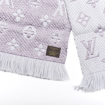 Louis Vuitton Wool Silk Logomania Scarf Pearl Grey 3 of 3