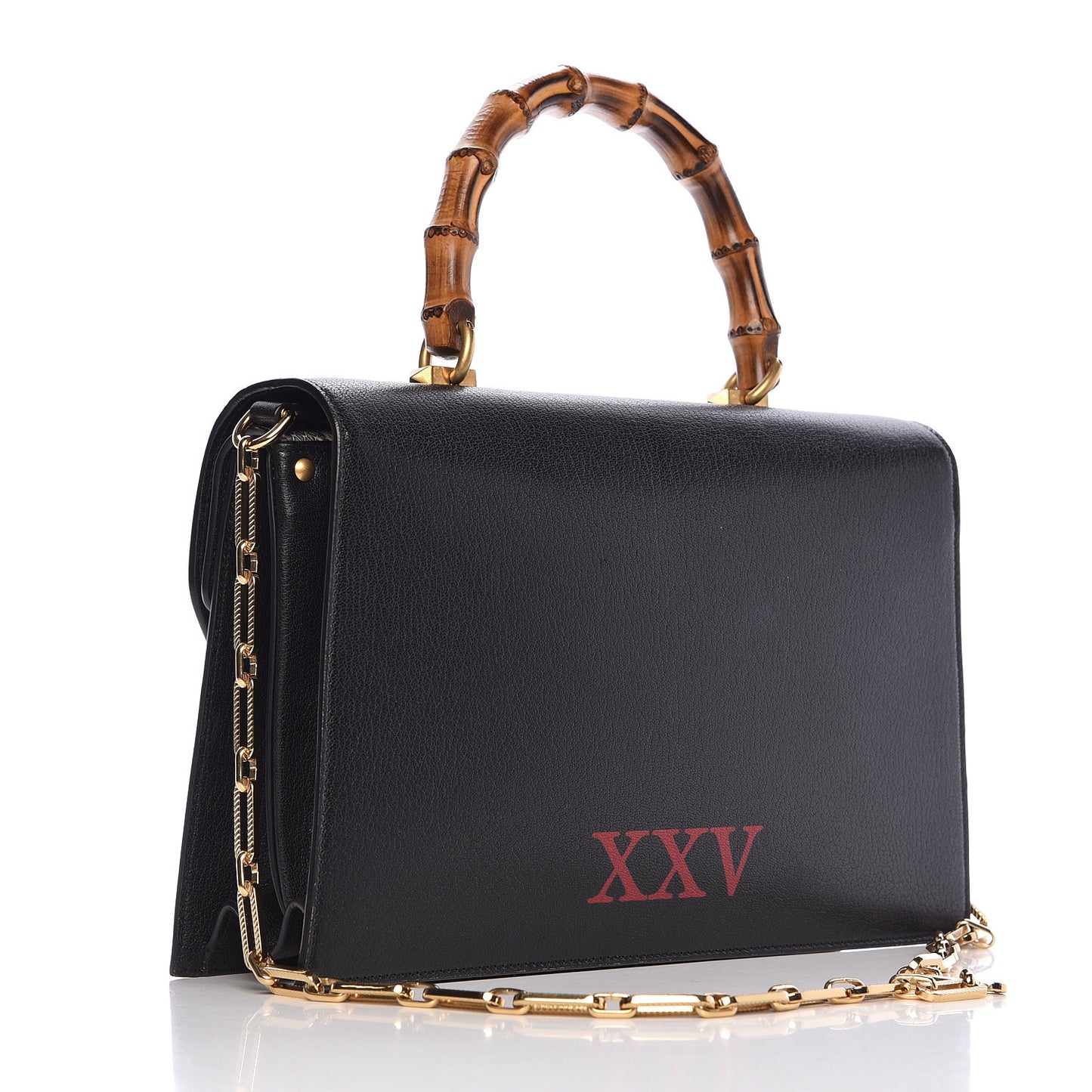Calfskin Snakeskin Studded Medium Ottilia Top Handle Bag Black