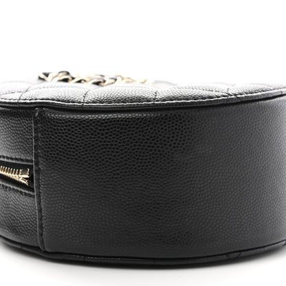 Chanel Caviar Quilted French New Wave Round Clutch With Chain Black 9 of 10