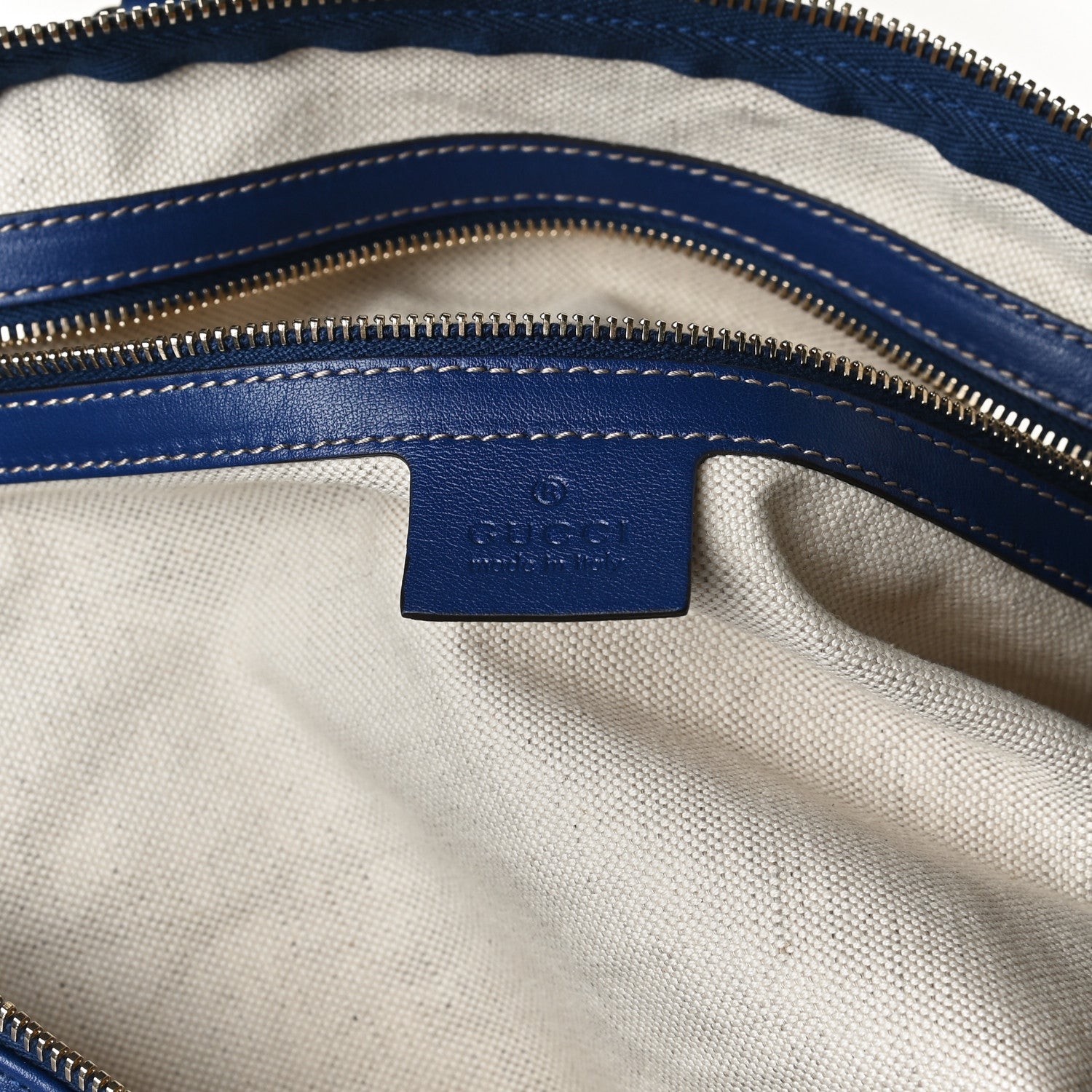 Gucci GG Plus Monogram Large Boston USA Flag Unicef Duffle Blue 6 of 11