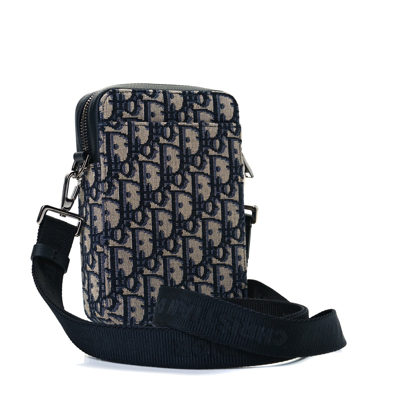 Christian Dior Oblique Vertical Messenger Pouch Blue 2 of 8