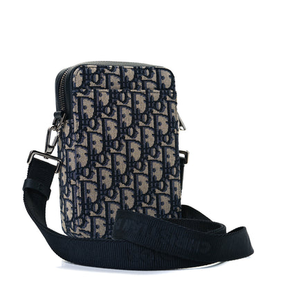 Christian Dior Oblique Vertical Messenger Pouch Blue 2 of 8