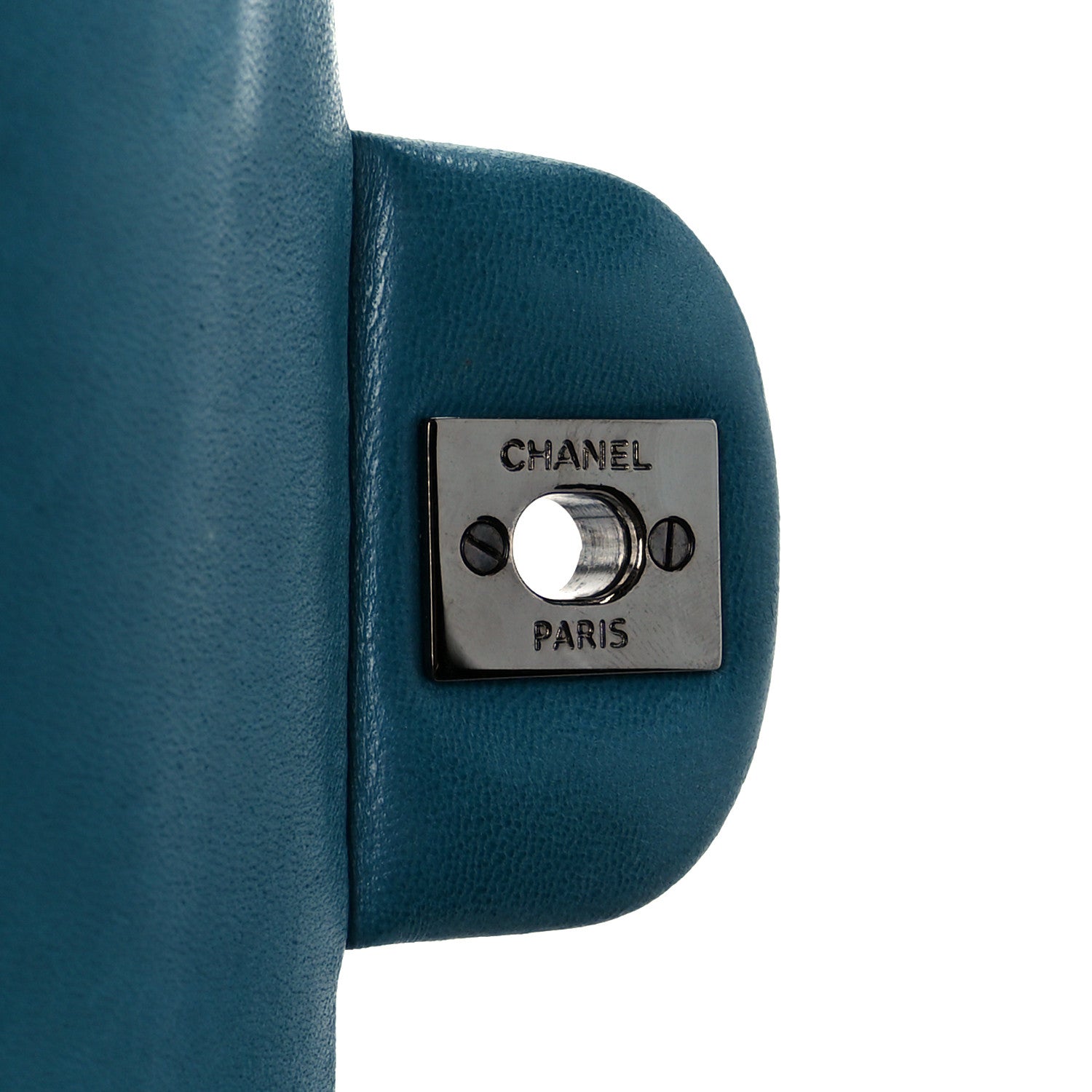 Chanel Lambskin Quilted Medium Double Flap Turquoise 11 of 23