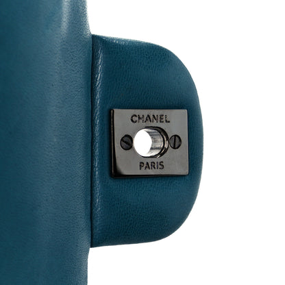 Chanel Lambskin Quilted Medium Double Flap Turquoise 11 of 23