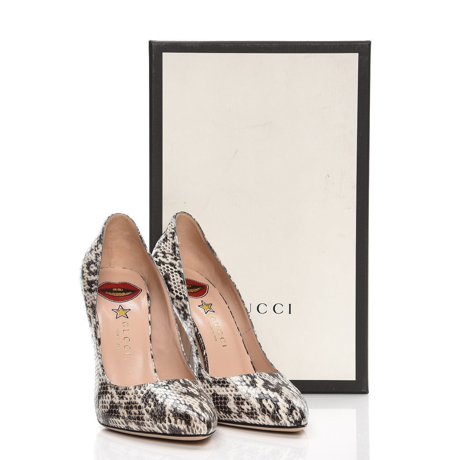 Gucci Elaphe Snakeskin Classic Pumps 38 Roccia 9 of 9
