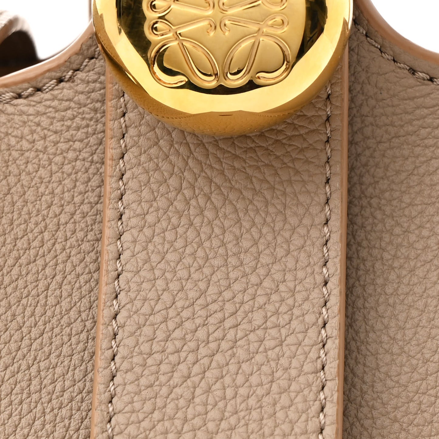 Soft Grained Calfskin Mini Pebble Bucket Bag Oak