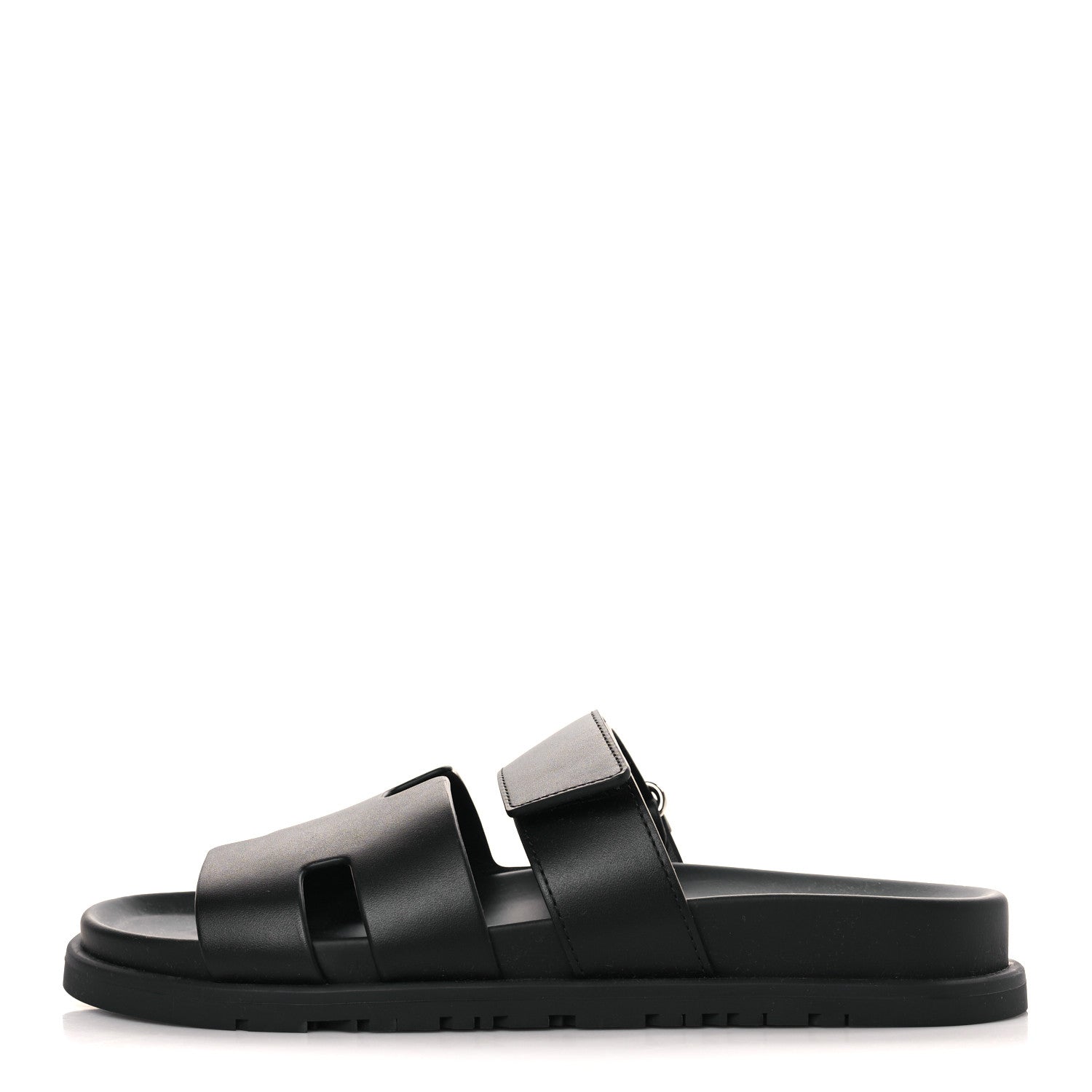 Hermes Calfskin Womens Chypre Sandals 39 Black 1 of 9