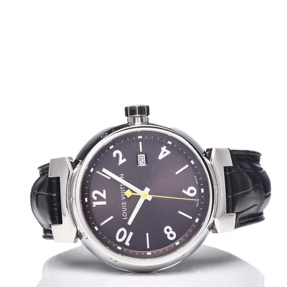 Louis Vuitton Stainless Steel Alligator 39mm Tambour Quartz Watch 3 of 8