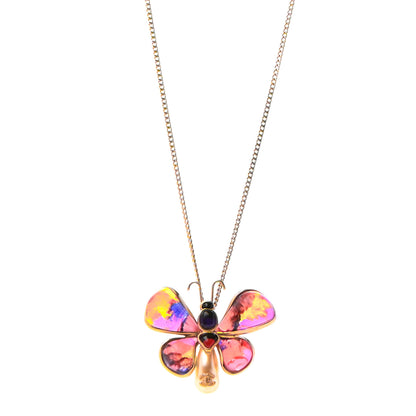 Chanel Pearl Gem CC Butterfly Necklace Gold Multicolor 1 of 7