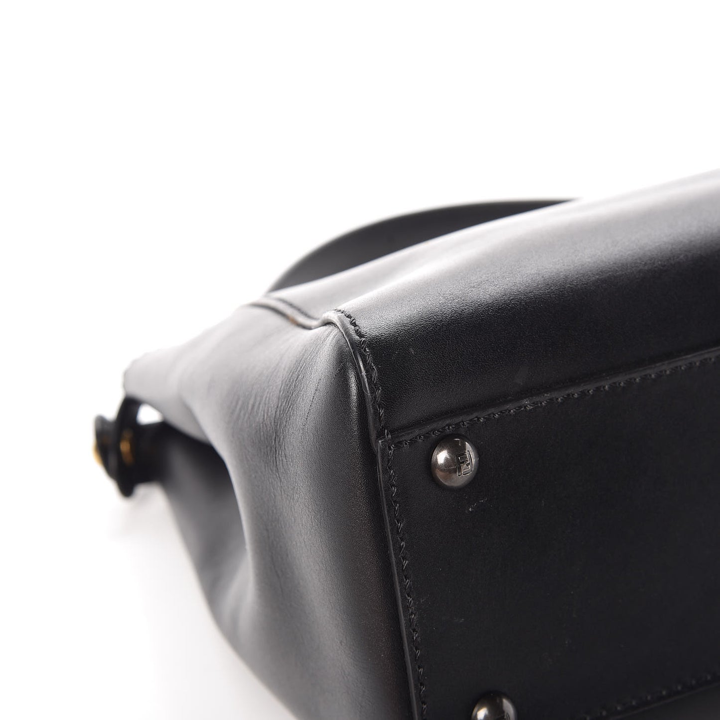 Vitello Suede Medium Peekaboo Iconic Satchel Black