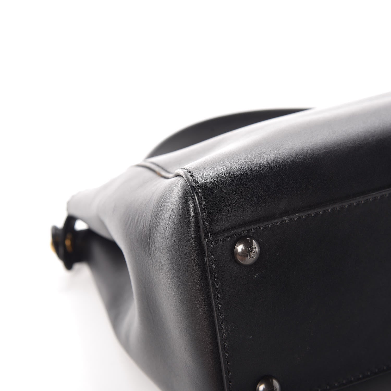 Fendi Vitello Suede Medium Peekaboo Iconic Satchel Black 13 of 14