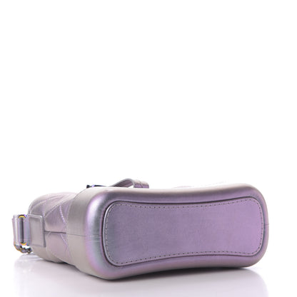 Chanel Iridescent Lambskin Calfskin Quilted Small Gabrielle Hobo Light Purple 4 of 12