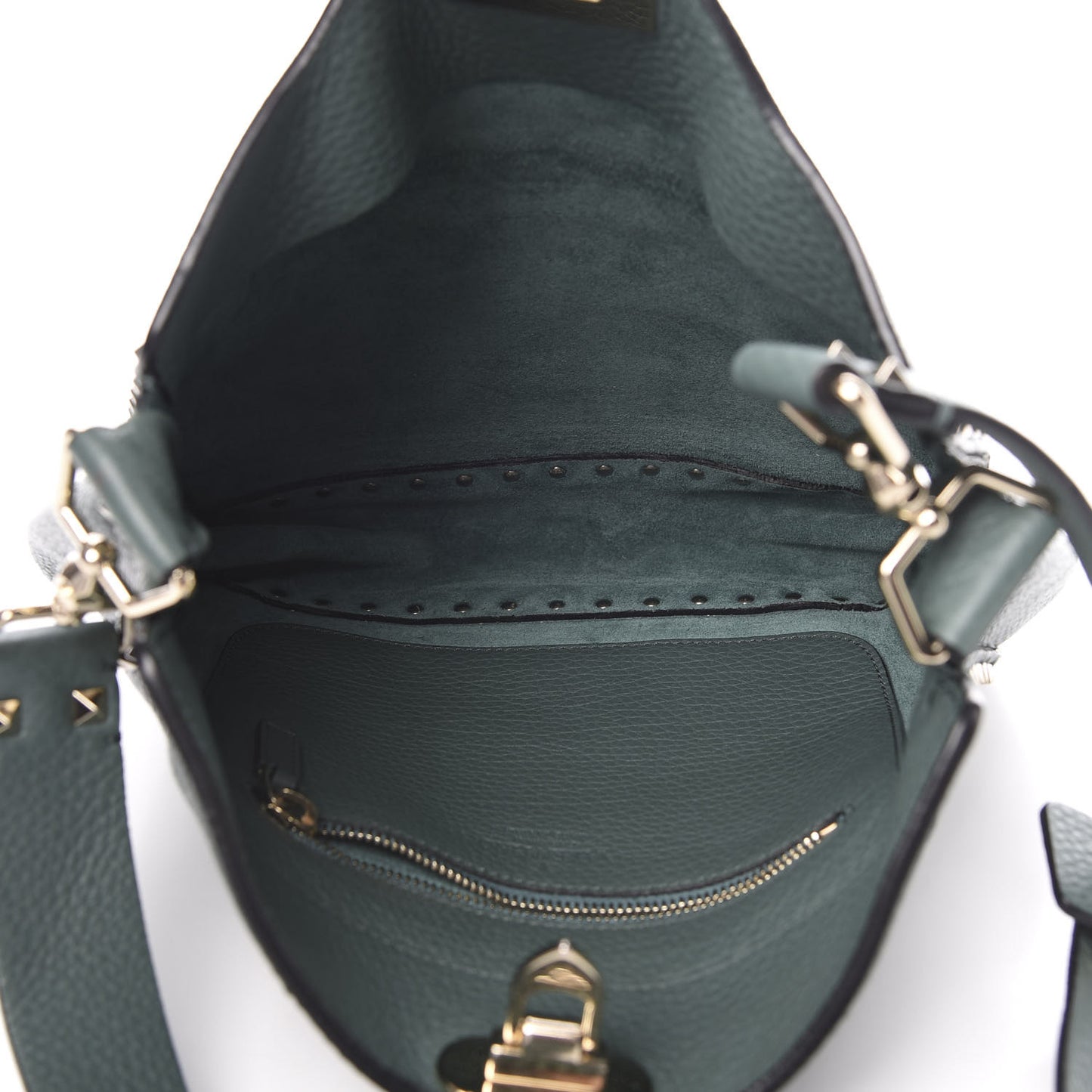 Pebbled Calfskin Small Rockstud Flip-Lock Messenger Bag Giada