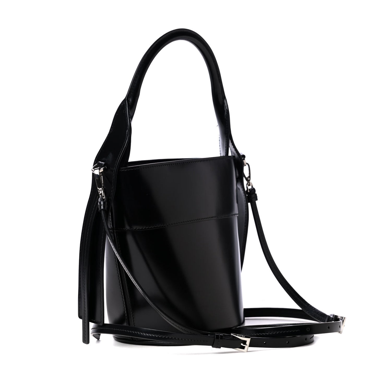 Tessuto Spazzolato Ouverture Bucket Bag Black