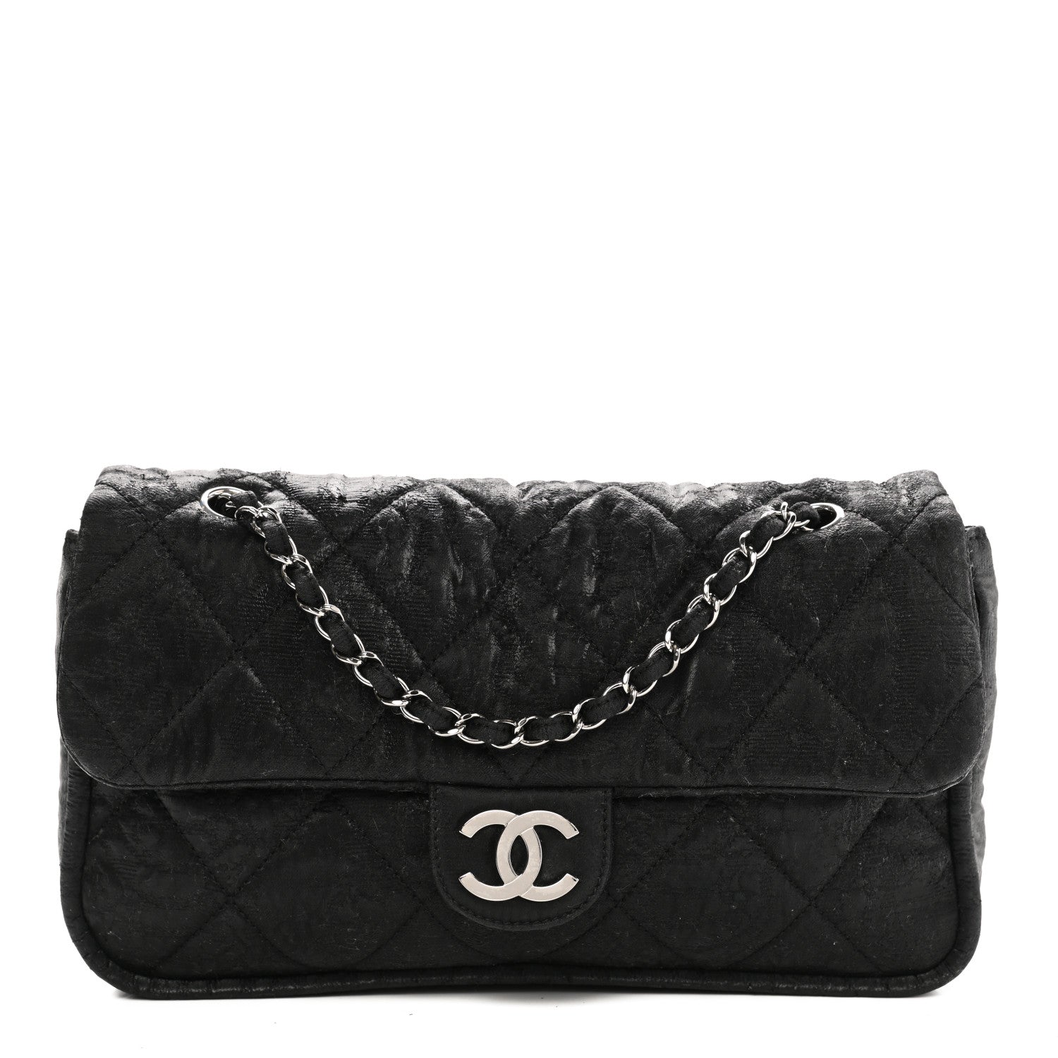 Chanel Coated Canvas Quilted Le Marais Flap Black 1 of 10