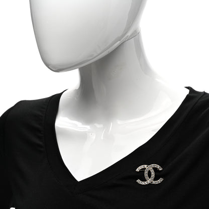 Chanel Crystal Textured CC Brooch Light Gold 2 of 5