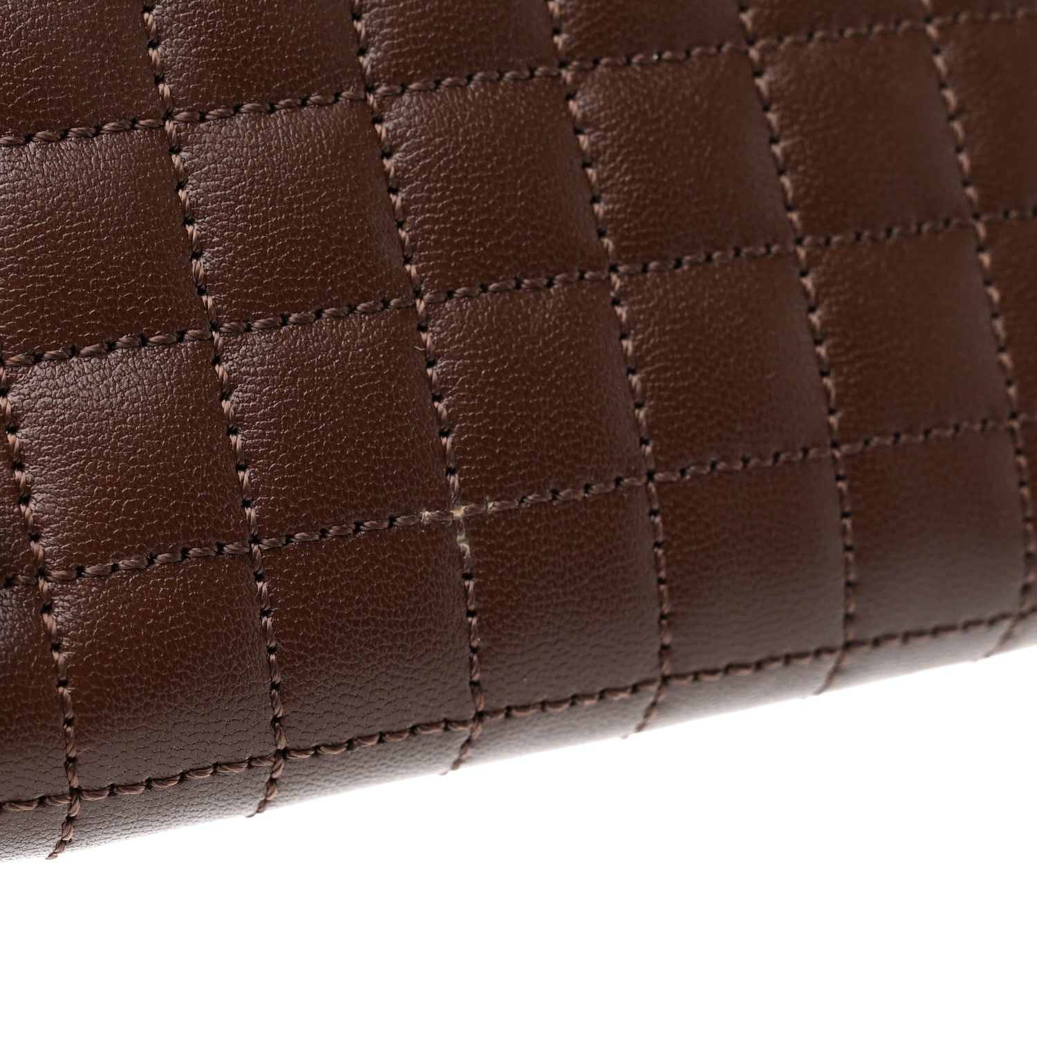 Celine Lambskin Quilted C Charm Zip Around Wallet Brown 8 of 10
