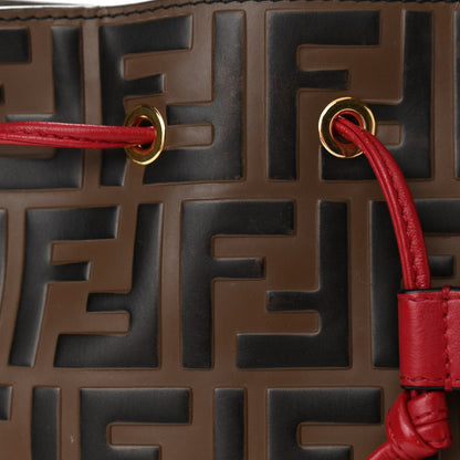 Fendi Vitello Grace F is Fendi Bi-Color FF 1974 Embossed Grande Mon Tresor Bucket Bag Maya Black Fragola 12 of 14