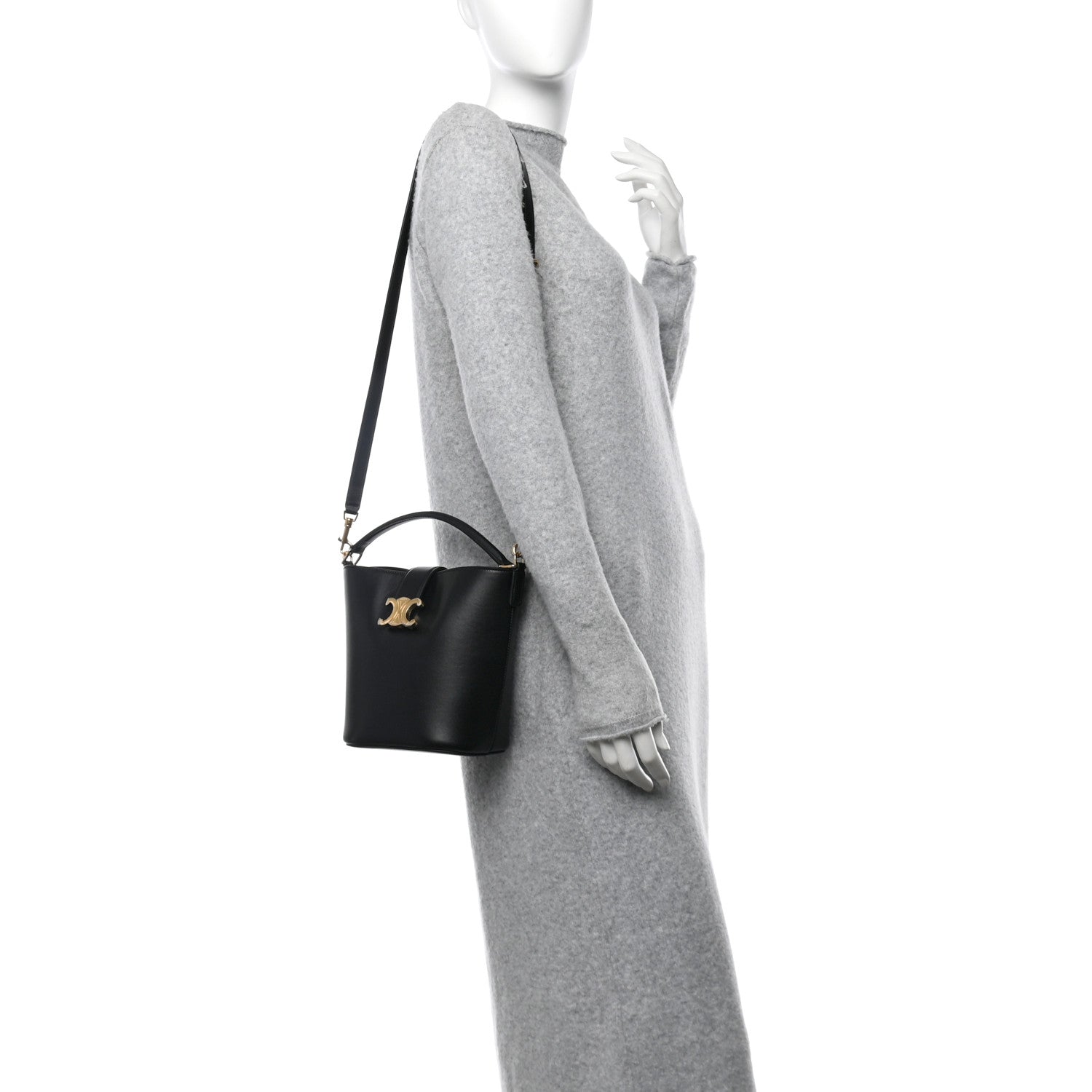 Celine Smooth Calfskin Triomphe Small Louise Bag Black 2 of 11