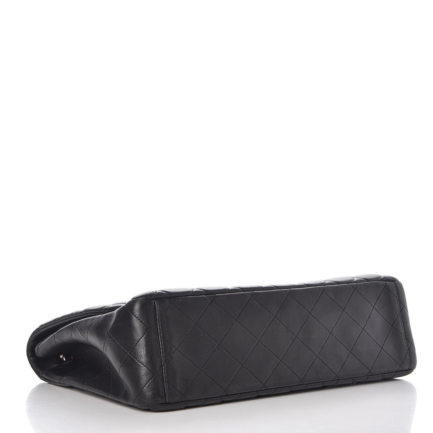 Lambskin Quilted Maxi Single Flap Black