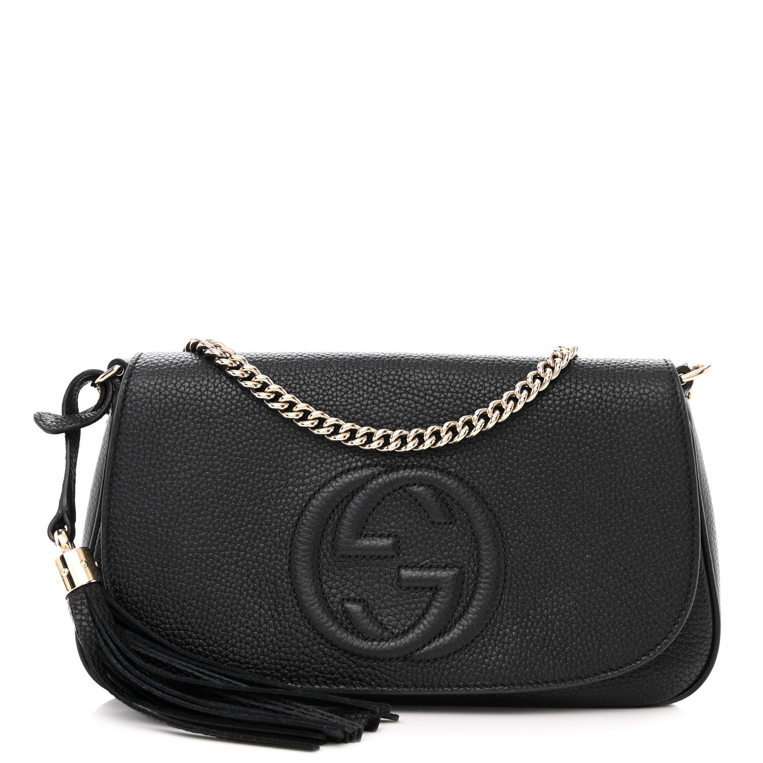Gucci Pebbled Calfskin Medium Soho Flap Crossbody Black 1 of 10