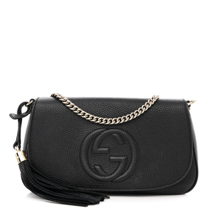 Gucci Pebbled Calfskin Medium Soho Flap Crossbody Black 1 of 10
