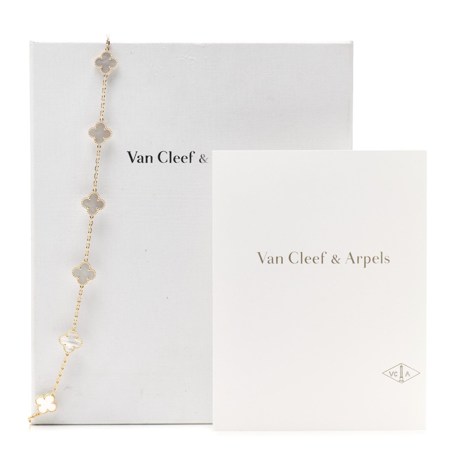 Van Cleef & Arpels 18K Yellow Gold Mother of Pearl 20 Motifs Vintage Alhambra Necklace 6 of 6