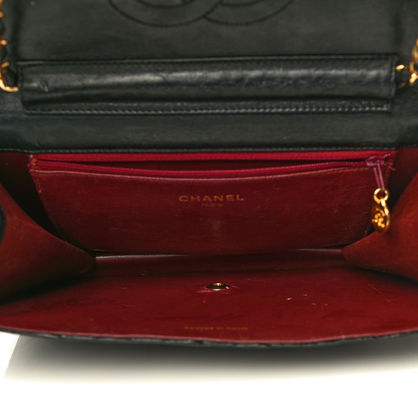 Lambskin Quilted Medium Single Flap Black